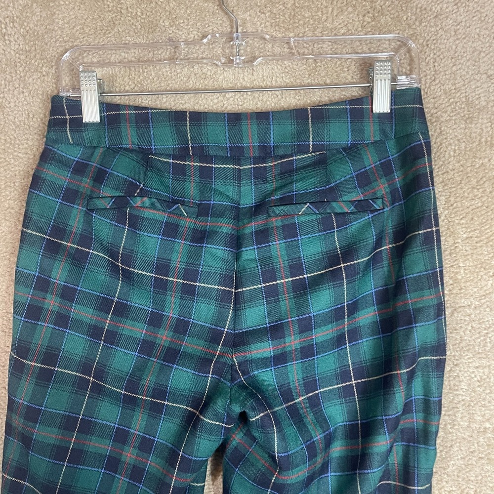 Talbots Hampshire Trouser Pants Petite Womens 2P Green/Blue Tartan‎ Plaid Wool - Picture 9 of 12